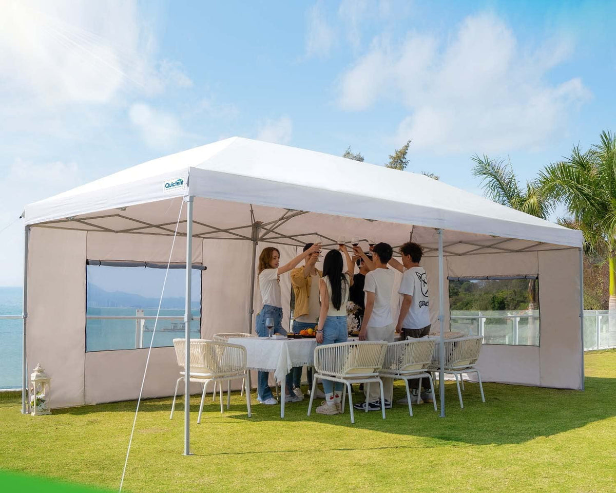 Quictent 10' x 20' White Instant, Event and Pop-up Outdoor Canopy