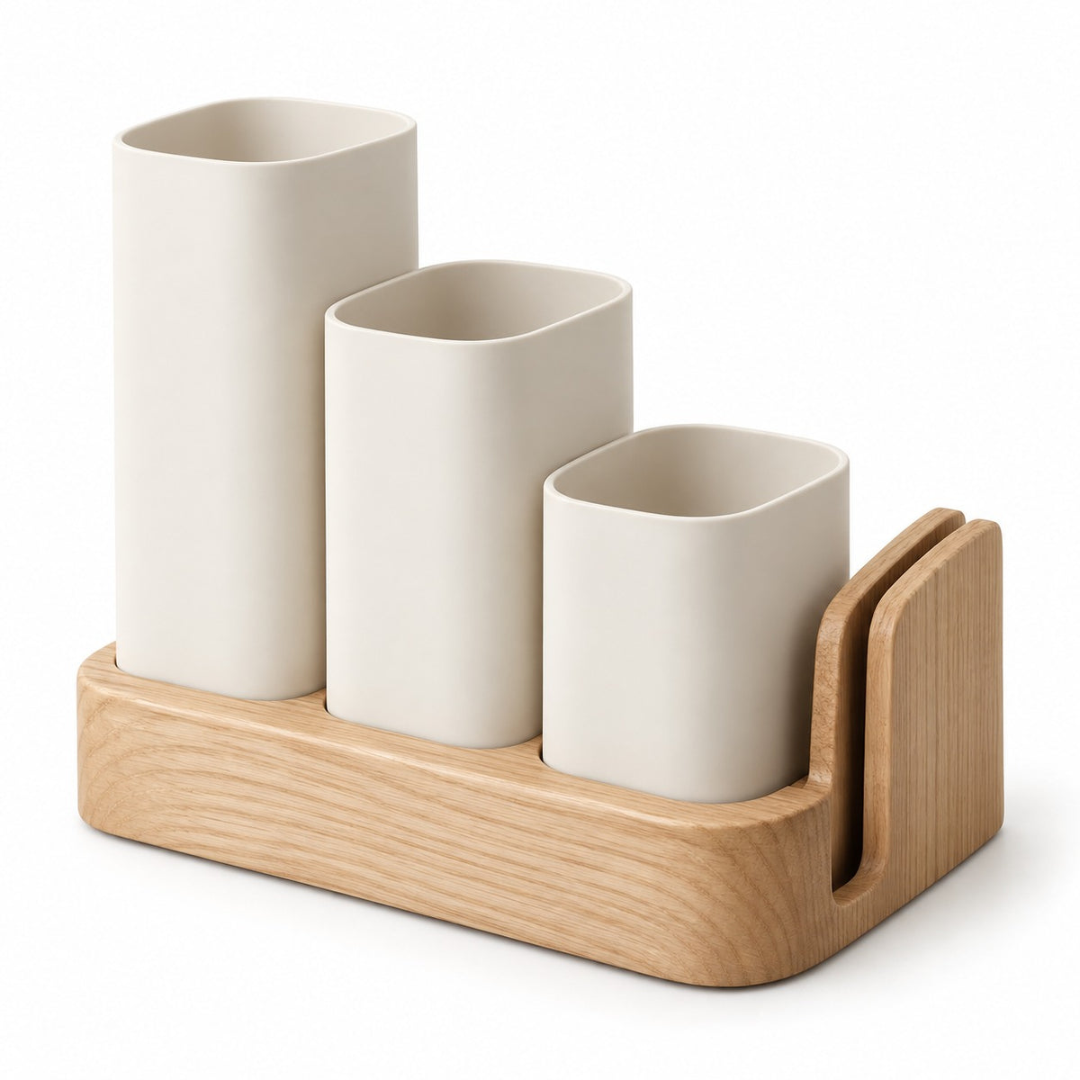 Three-Compartment Countertop Utensil Organizer