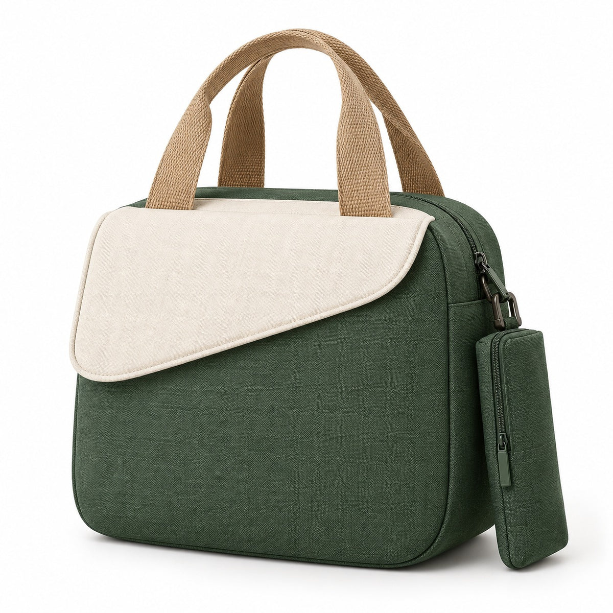 Insulated Lunch Tote with Detachable Side Pouch