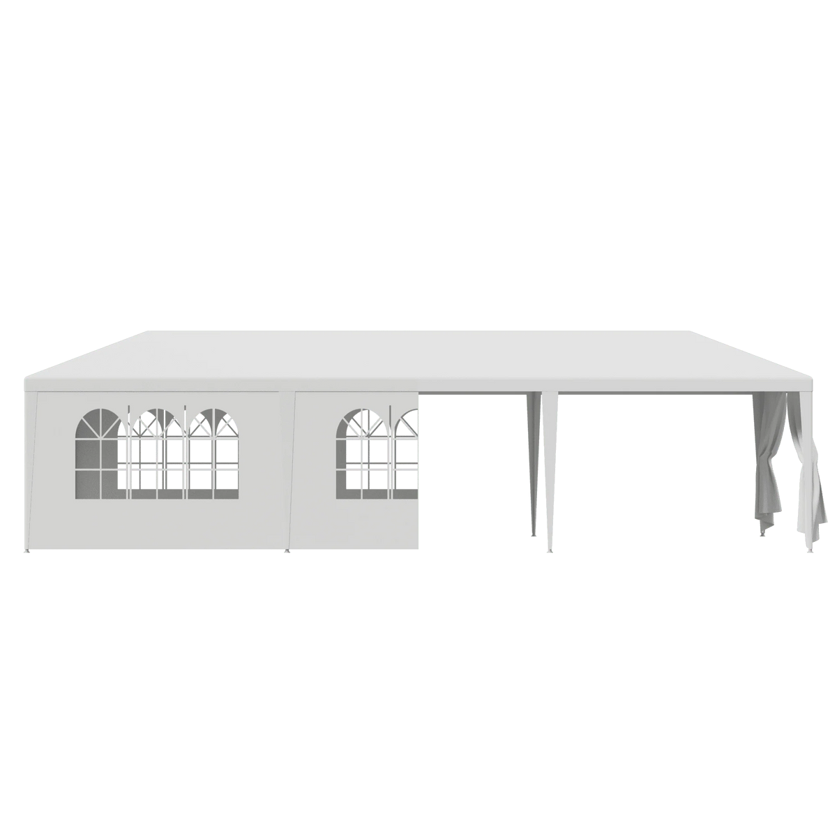 ZENSTYLE Patio Wedding Party Tent Set White Waterproof Canopy - 10 x 30' White