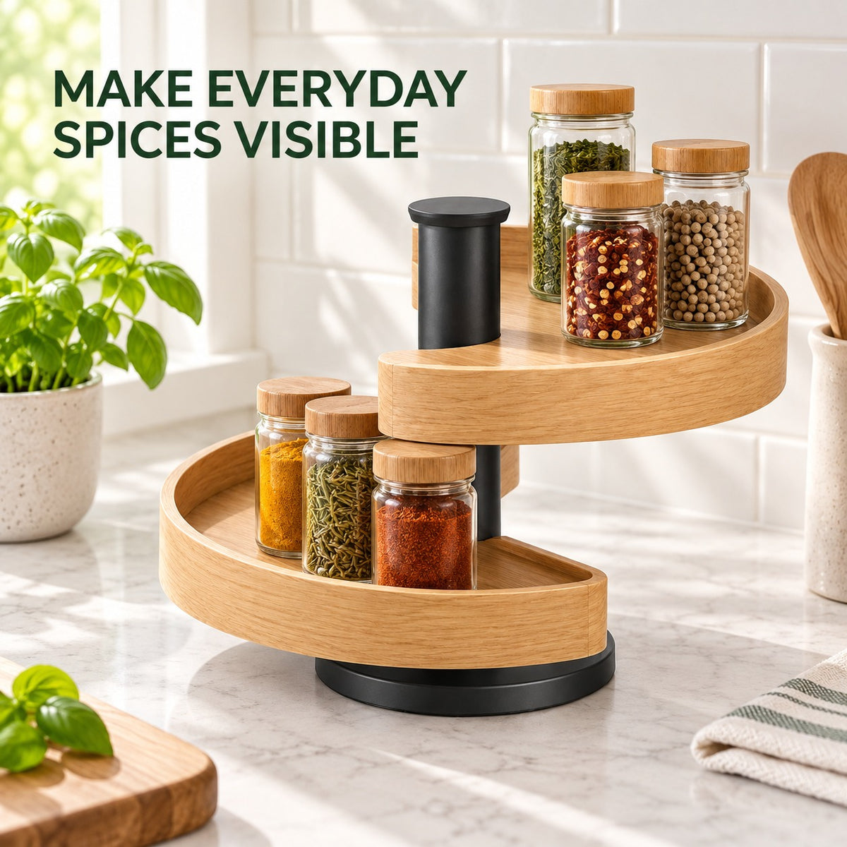 Two-Tier Rotating Spice Organizer