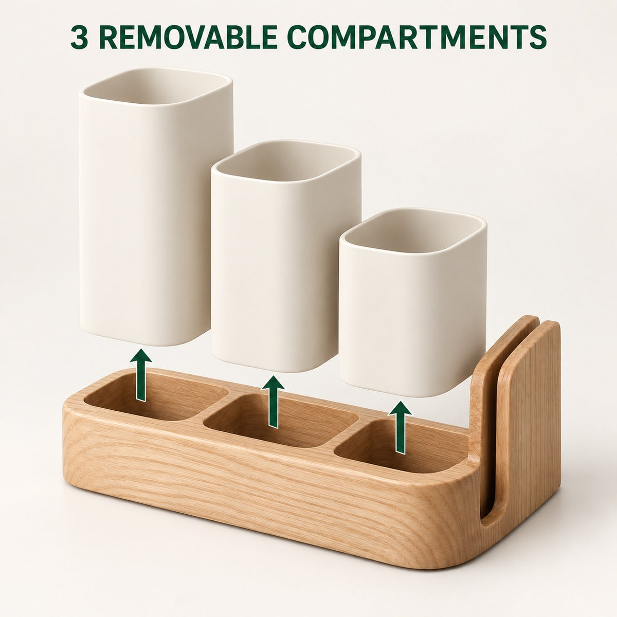 Three-Compartment Countertop Utensil Organizer