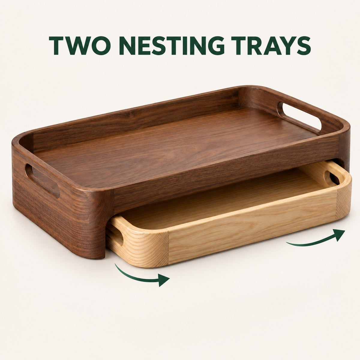Two-Piece Nesting Serving Tray Set