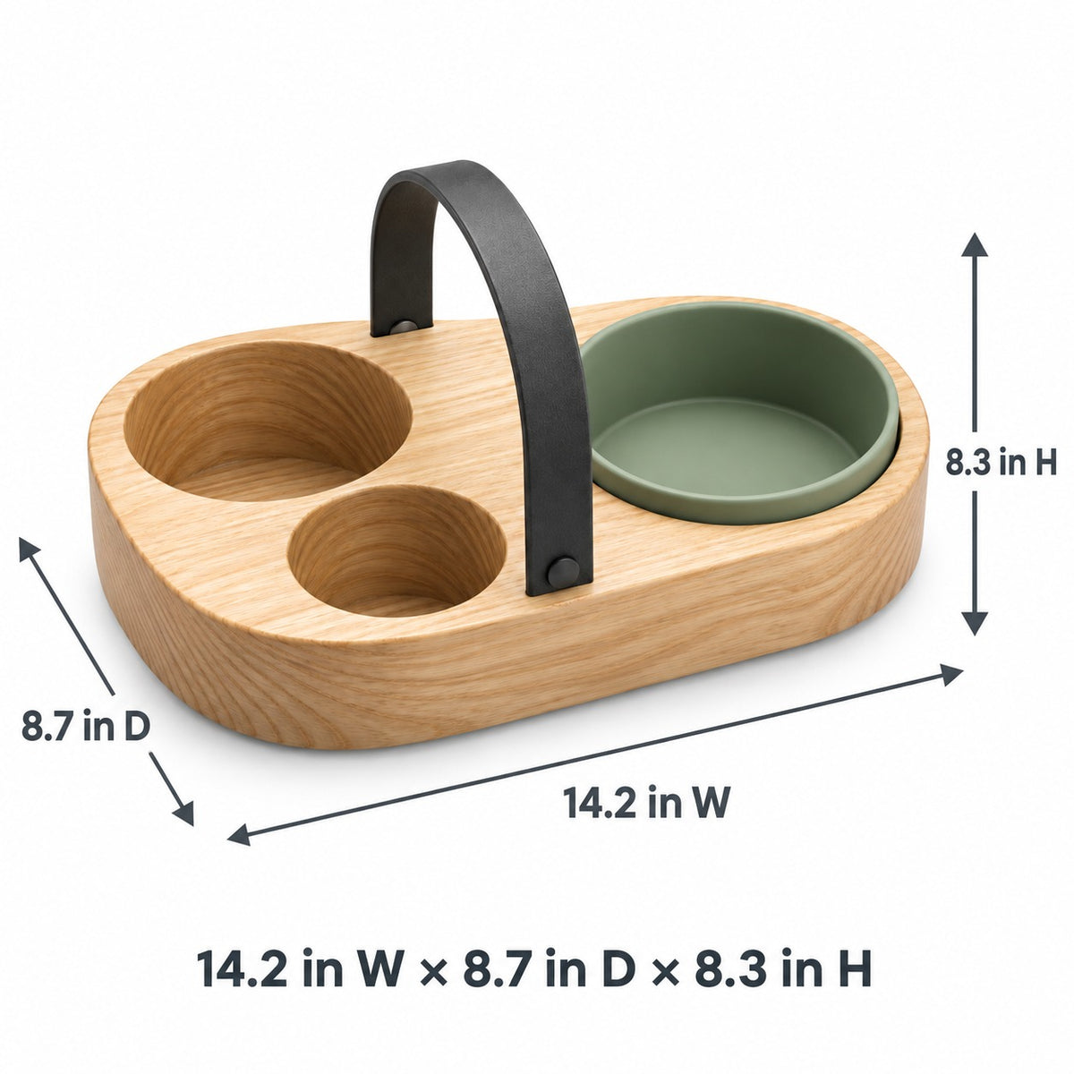 Two-Cup Drink and Snack Carrier Tray