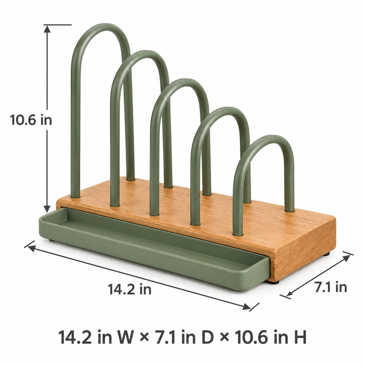Five-Slot Pan and Lid Organizer Rack