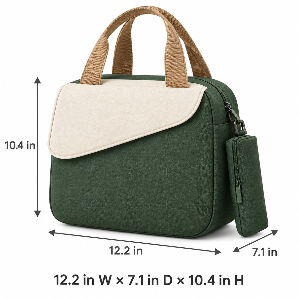 Insulated Lunch Tote with Detachable Side Pouch