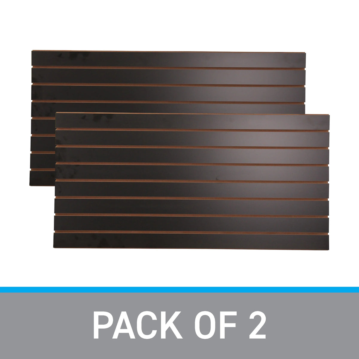 SSWBasics 4 ft x 2 ft Horizontal Black Slatwall Panels for Wall (24"H x 48"L) - Pack of 2 - Garage Wall Organizer Panels and