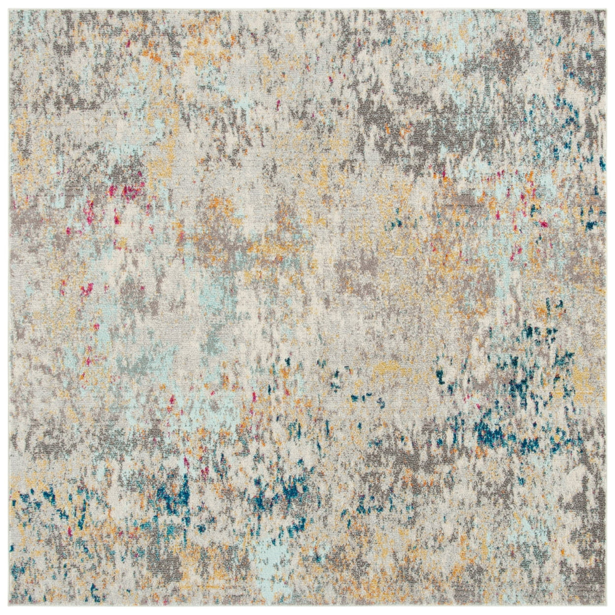 SAFAVIEH Madison Nita Abstract Runner Rug, Grey/Gold, 2'2" x 20'