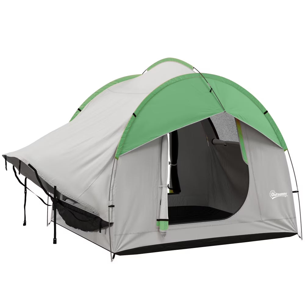 Outsunny SUV Tent, 2000mm Waterproof Truck Tent with 3 Doors and Mesh Window, for 5-6 Person Camping Outdoor Travel, 7.5' L x