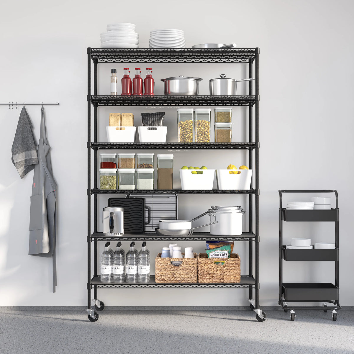 Seville Classics Solid Steel Wire Shelving Storage Unit Adjustable Shelves Organizer Rack, for Home, Kitchen, Office, Garage,