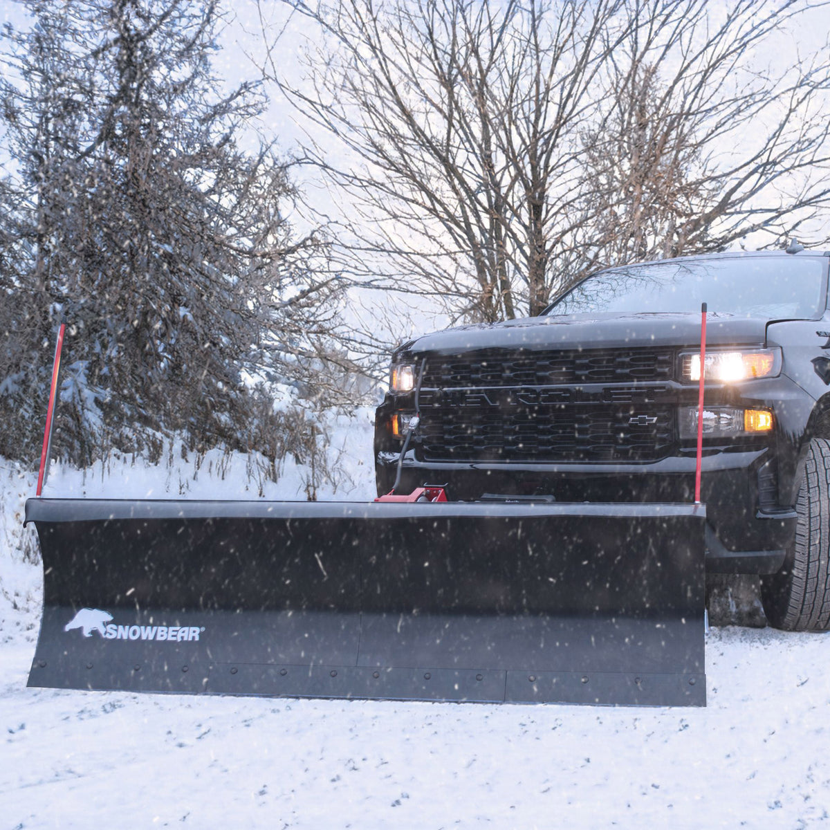 SnowBear UNIVERSAL 82-Inch x 19-Inch Hitch-Mounted Winch Driven Snowplow