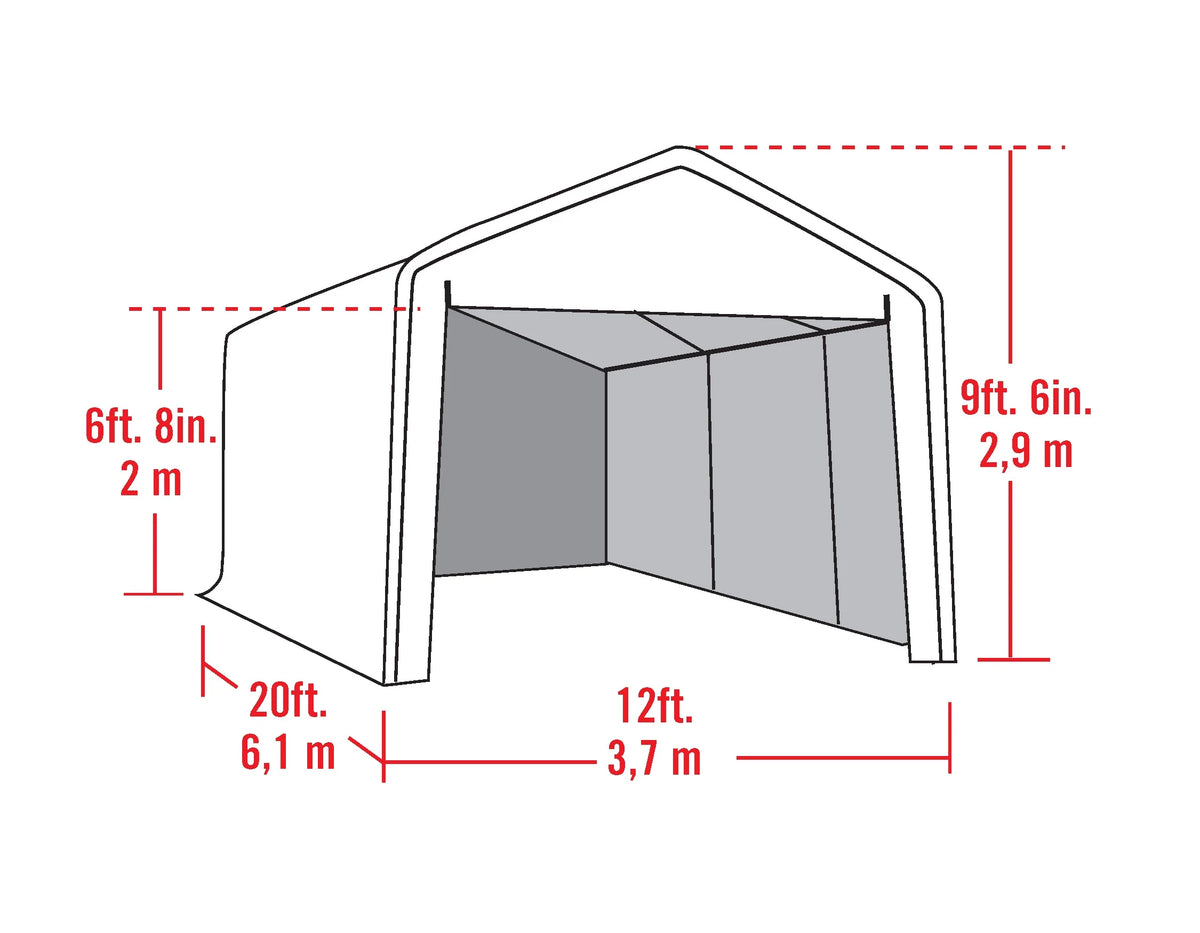 ShelterLogic Canopy Enclosure Kit ONLY for Super Max, 12 x 20 ft, White