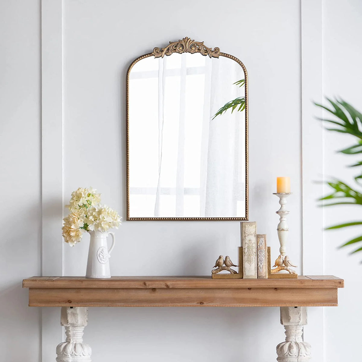 A&B Home Arched Mirror - 24" x 36" Gold Mirror for Wall Decor