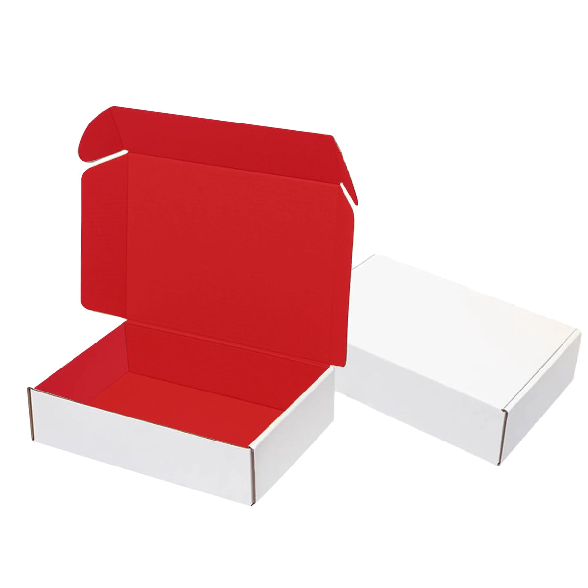 Ucanpack Red Mailer Boxes 15 x 11 x 2" (Kraft Outside) - 50 Pack Corrugated Shipping Boxes, Red Shipping Boxes for Small Busi