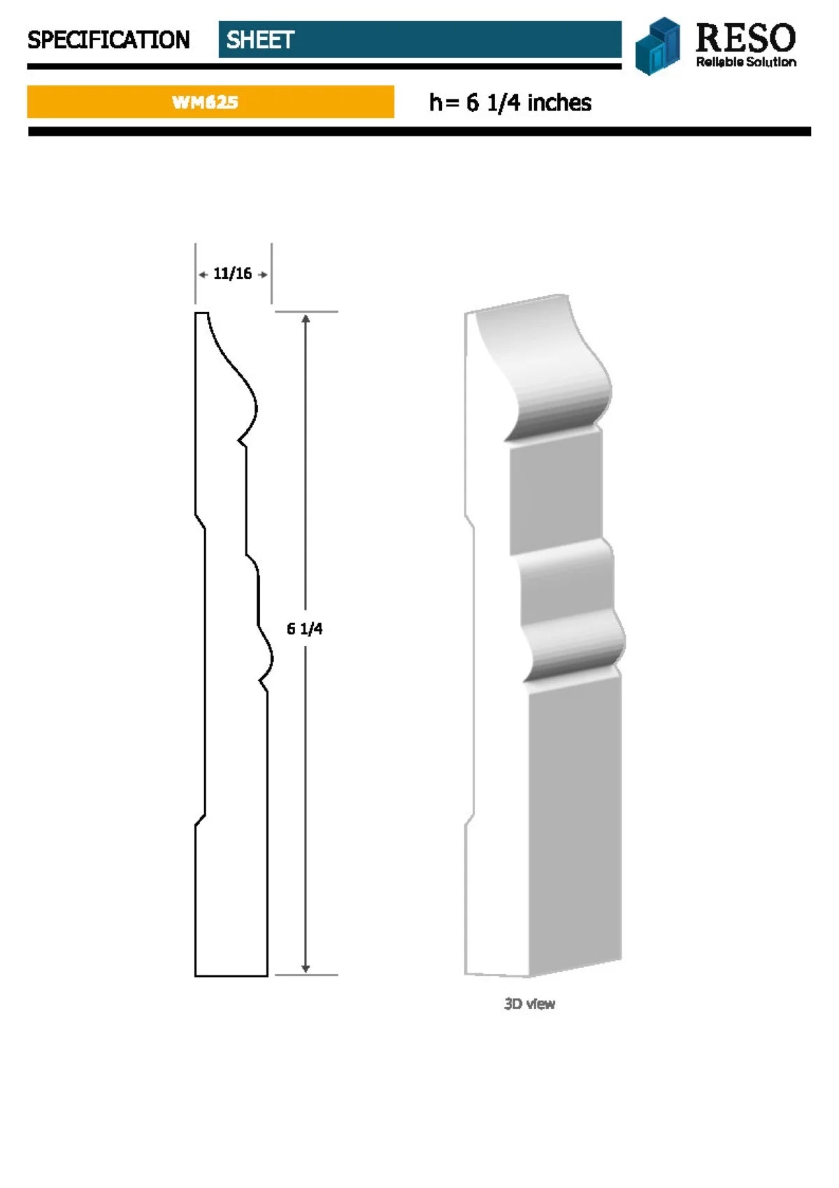 RMB 625 11/16 in.D x 6 1/4 in. W x 96 in. L Primed Finger-Joined Pine Baseboard Molding 10-pcs 80 Ft Total