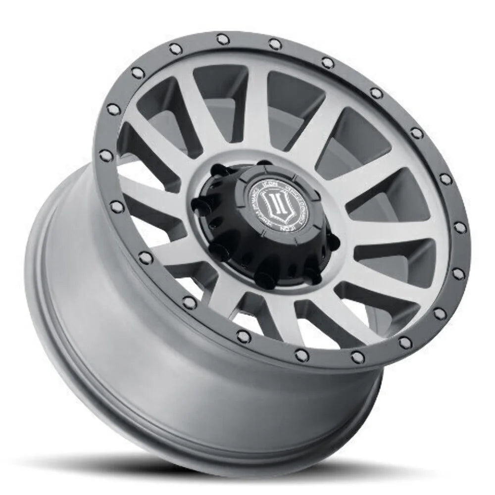 ICON ALLOYS COMPRESSION HD TITANIUM - 18 X 9 / 8 X 6.5 / 12 MM / 5.5" BS Fits select: 2013-2023 RAM 2500, 2001-2010 CHEVROLET