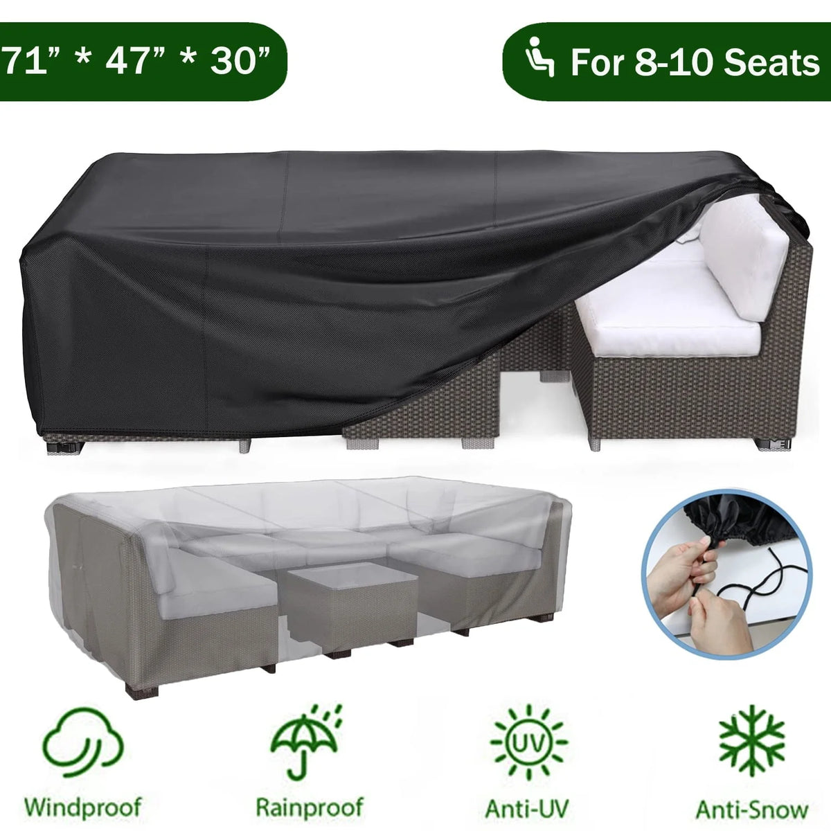 Patio Furniture Covers Waterproof,71 x 47 x 30 inch outdoor furniture cover waterproof,Dinosam Durable Outdoor Furniture Cove