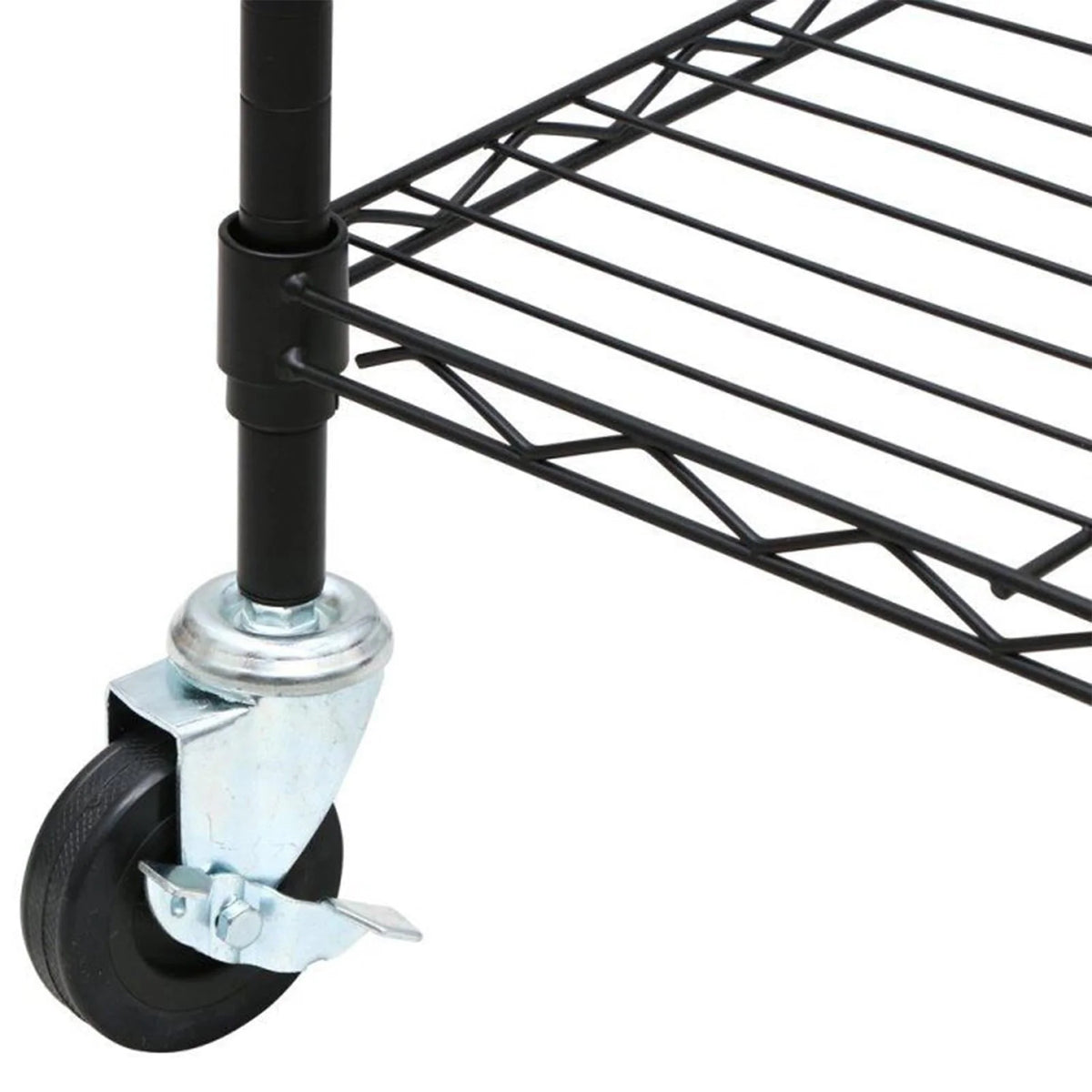 Ktaxon Commercial 5 Tier Shelf Adjustable Wire Metal Shelving Rack w/Rolling Black, 35''L x 18''W x 71''H, Capacity for 750 l