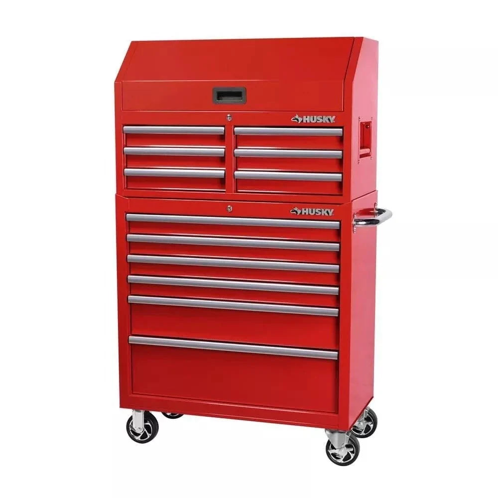 36 in. 12-Drawer Steel Tool Chest And Cabinet Combo - Red