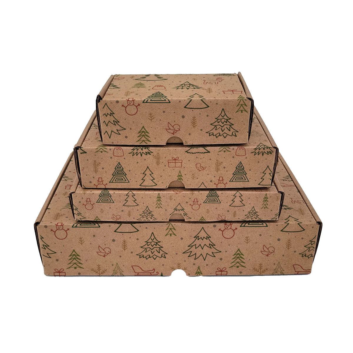Ucanpack Christmas Mailing Boxes 11 x 11 x 5" - Winter Forest Printed Christmas Boxes - Holiday Shipping Box Made In USA Holi