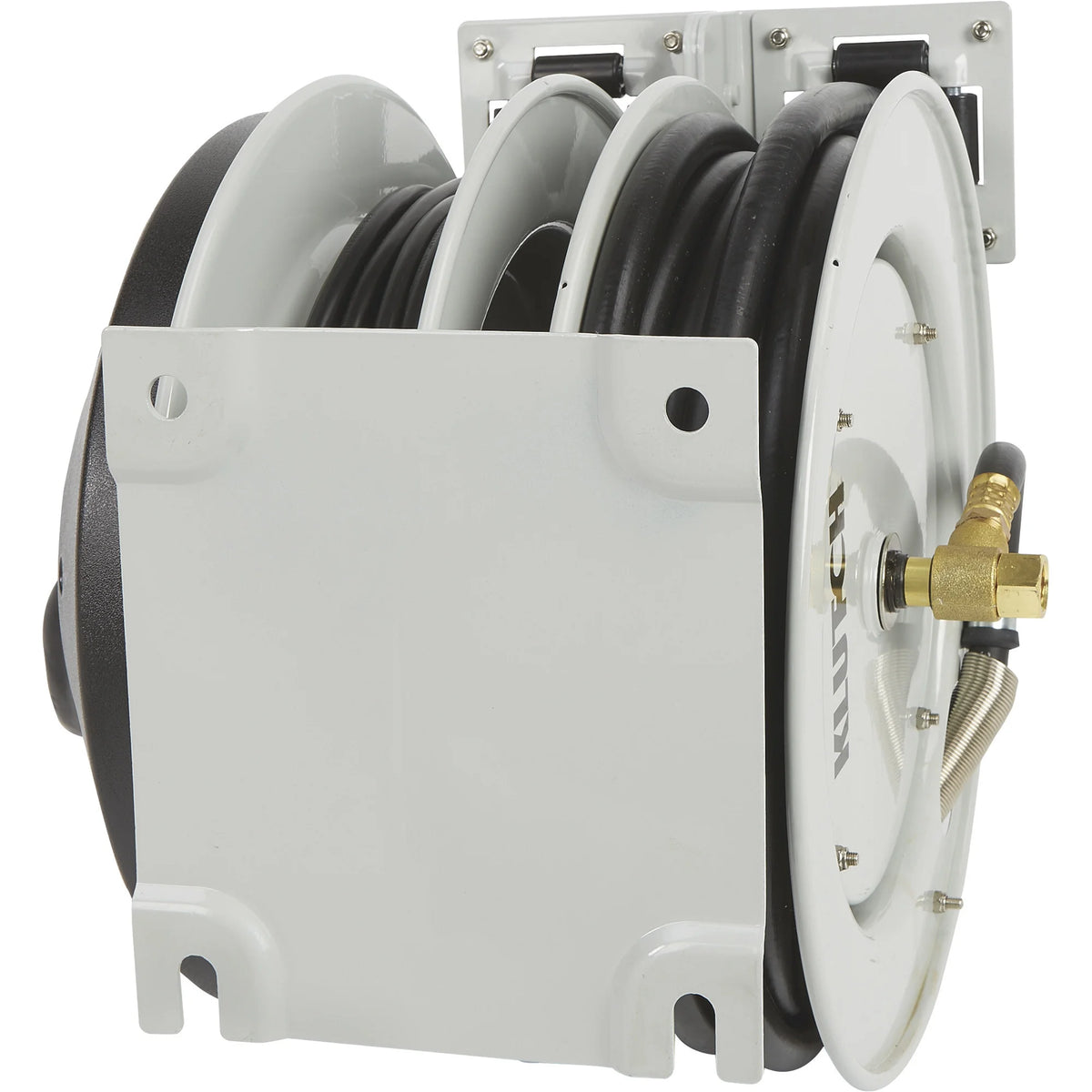 Klutch Combo Air and Electric Hose Reel, 3/8in. x 25ft., Steel