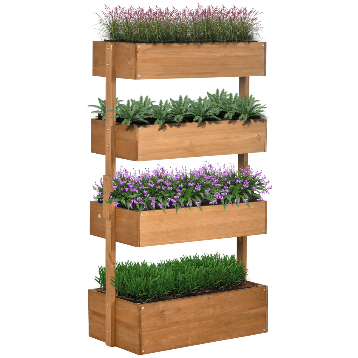 DUOSONG Outsunny Raised Garden Bed, 47" X 22" X 33", Elevated Wooden Planter Box W/ Lockable Wheels, Storage Shelf, And Bed L