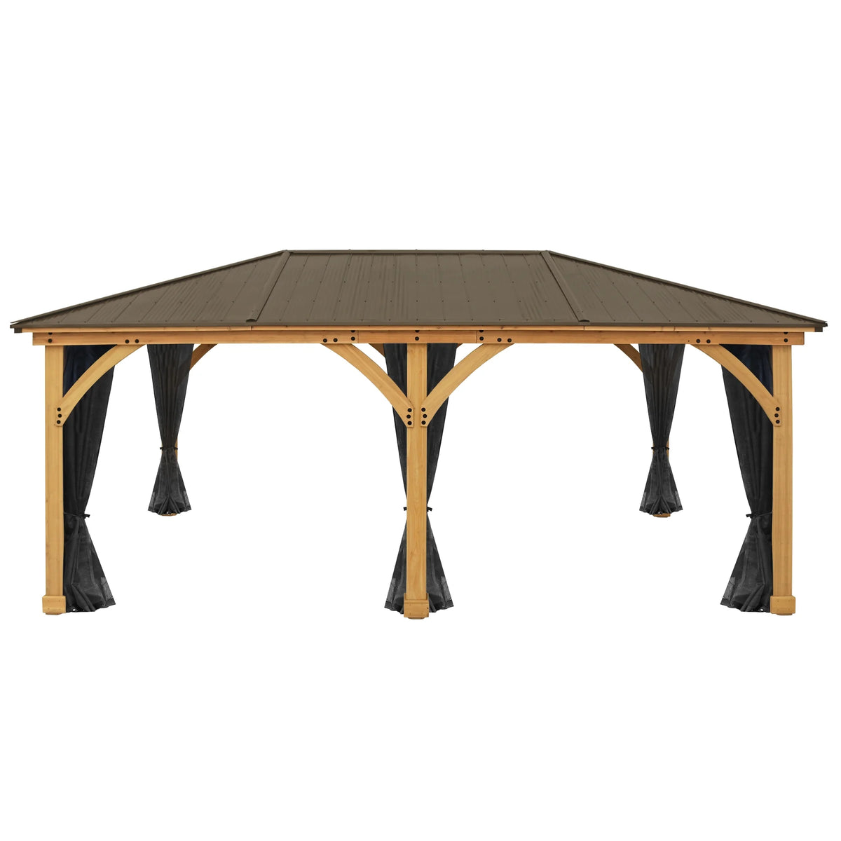 Yardistry Black Mosquito Screen Mesh Kit designed for the 12' x 20' Meridian Gazebo