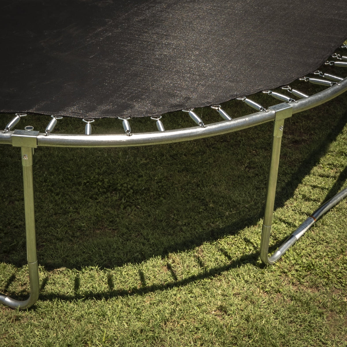 Jumpking Oval 10' x 15' Trampoline, with Two Basketball Hoops, Blue/Yellow