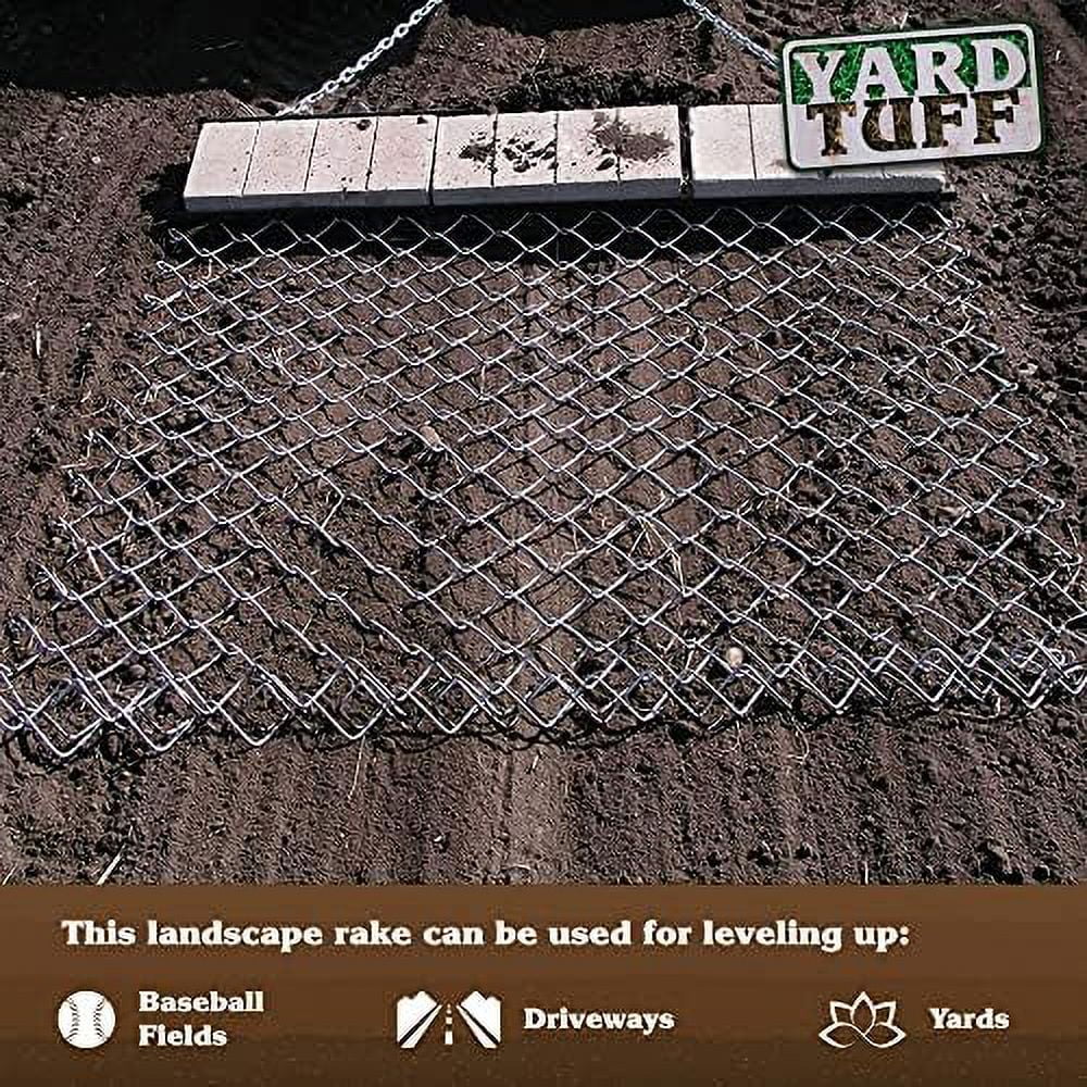Steel Drag Harrow/Field Leveler for ATV, UTV & Tractor with Front Tray, 5' x 4'