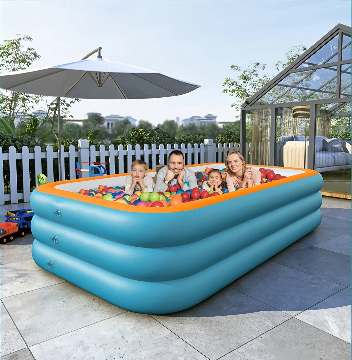 ZQIULDY Inflatable Swimming Pool for Kids and Adults, 118" X 68" X 23" Big Inflatable Pool, Family Swimming Pool for Toddlers