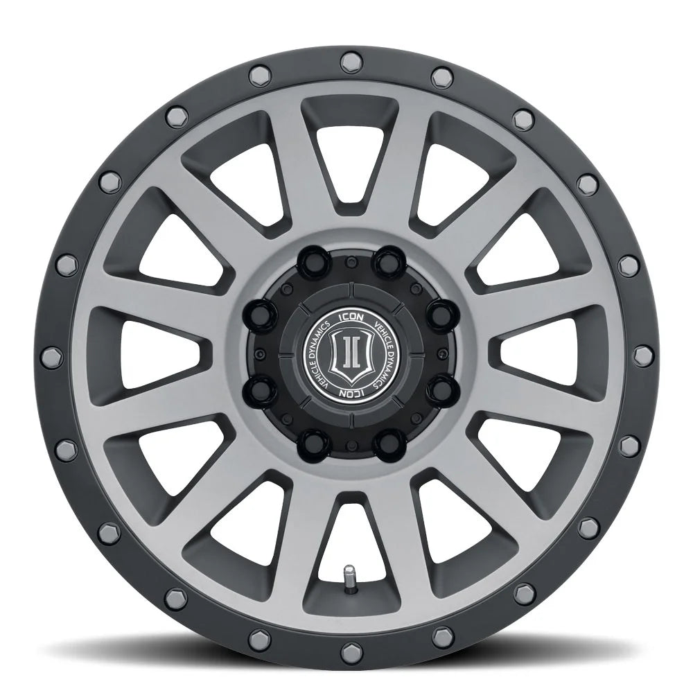 ICON ALLOYS COMPRESSION HD TITANIUM - 18 X 9 / 8 X 6.5 / 12 MM / 5.5" BS Fits select: 2013-2023 RAM 2500, 2001-2010 CHEVROLET