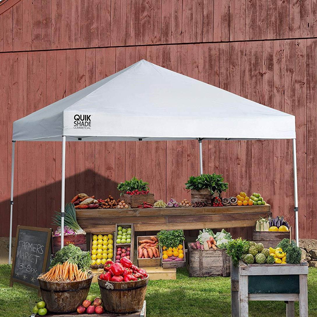 ShelterLogic Commercial C100 10 x 10 Foot Straight Leg Pop Up Canopy, White