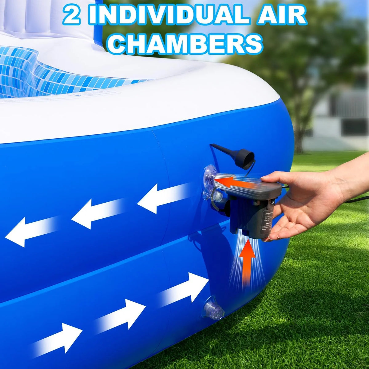 Large Inflatable Swimming Pool for Kids Adults, 121" X 90" X 22" Oversized Thickened Kiddie Pools Family Blow-Up Pool with Pu