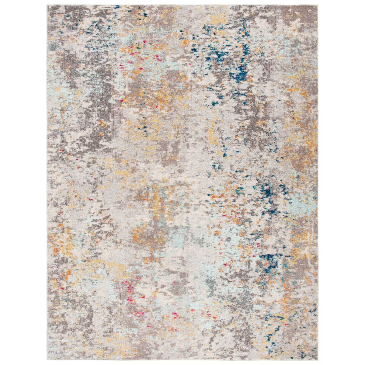 SAFAVIEH Madison Nita Abstract Runner Rug, Grey/Gold, 2'2" x 20'