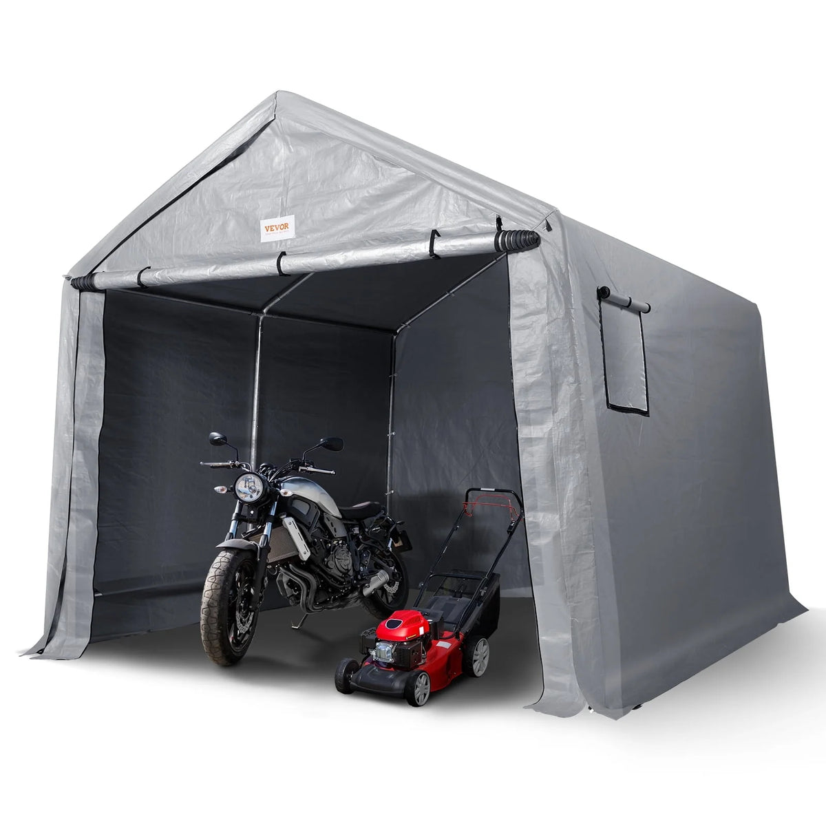 BENTISM Portable Shed Outdoor Storage Shelter, 7 x 12 x 7.36 ft Heavy Duty Instant Storage Tent Tarp Sheds with Roll-up Zippe