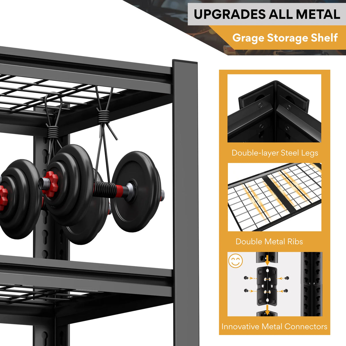 TrumanPick 2200LBS Metal Storage Shelves 40"W x 20"D x 59"H Garage Shelving Units Adjustable Storage Rack Heavy Duty Industri