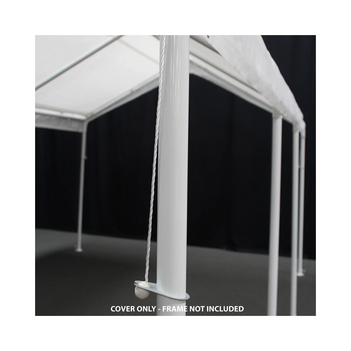 King Canopy 18' x 27' White Drawstring Carport Canopy Cover