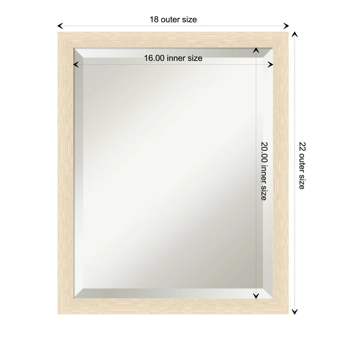 Amanti Art Woodgrain Stripe Beveled Wood Wall Mirror 22 x 18 in.