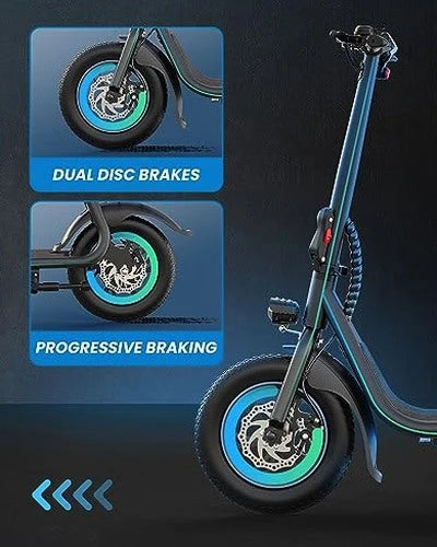 URBANMAX C1 Electric Scooter With Seat, 450W Motor, 22 Mile Range, 12 Inch Tires, Black