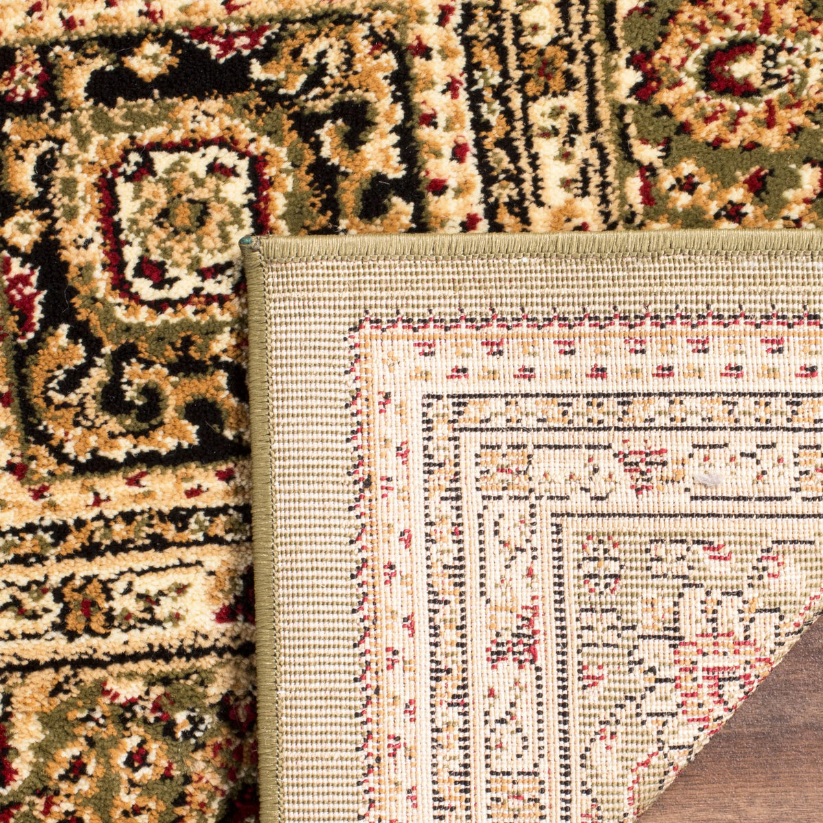 SAFAVIEH Lyndhurst Josephine Traditional Bordered Area Rug, Multi/Green, 9' x 12'