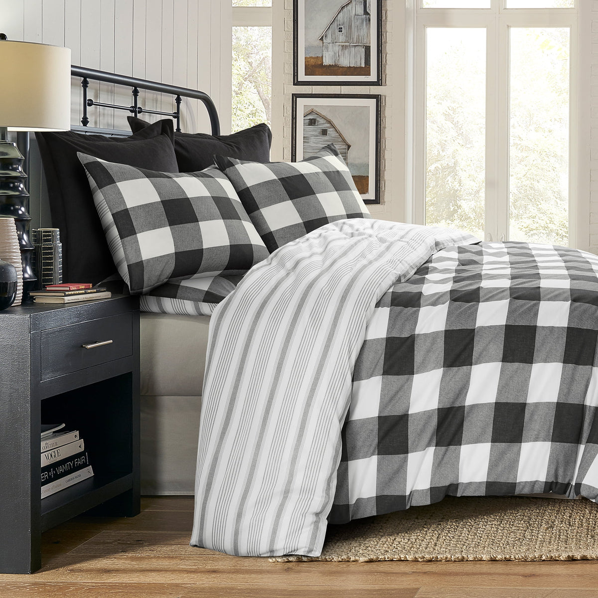 Levtex - Camden Duvet Cover Set - Full/Queen Duvet Cover (90 x 94 in.) + Two Standard Pillowcases (26 x 20 in.) - Buffalo Che