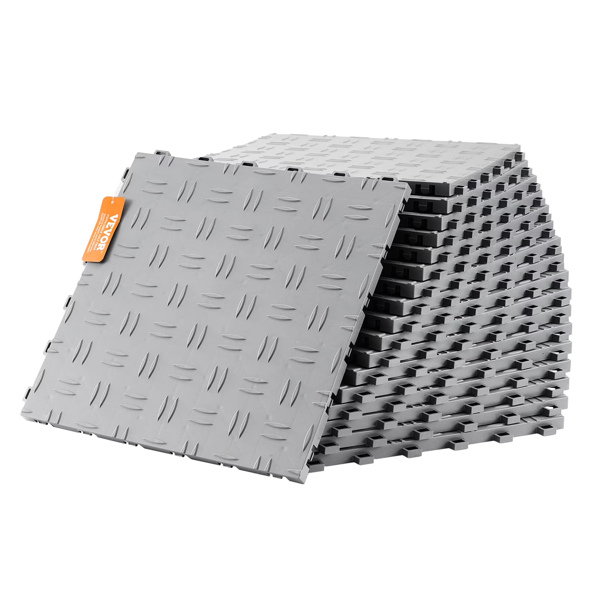VEVOR Garage Tiles Interlocking, 12 x 12 x 0.53 inch 50 Pack Garage Floor Covering Tiles, Non-Slip Double-Sided Texture Garag