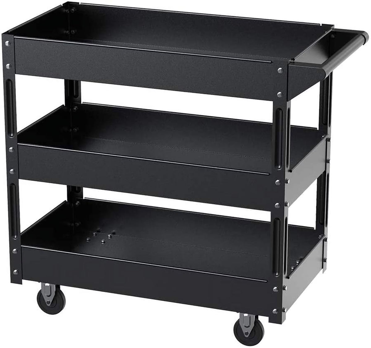 XERATH Steel 3-Shelf Multipurpose Utility/Supply/Service/Tool Cart Great for Garage, Warehouse, Cleaning, Office & Workplace