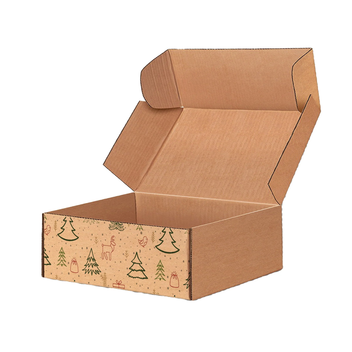 Ucanpack Christmas Mailing Boxes 11 x 11 x 5" - Winter Forest Printed Christmas Boxes - Holiday Shipping Box Made In USA Holi
