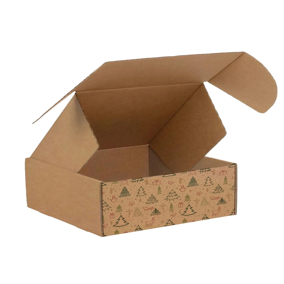 Ucanpack Christmas Mailing Boxes 11 x 11 x 5" - Winter Forest Printed Christmas Boxes - Holiday Shipping Box Made In USA Holi