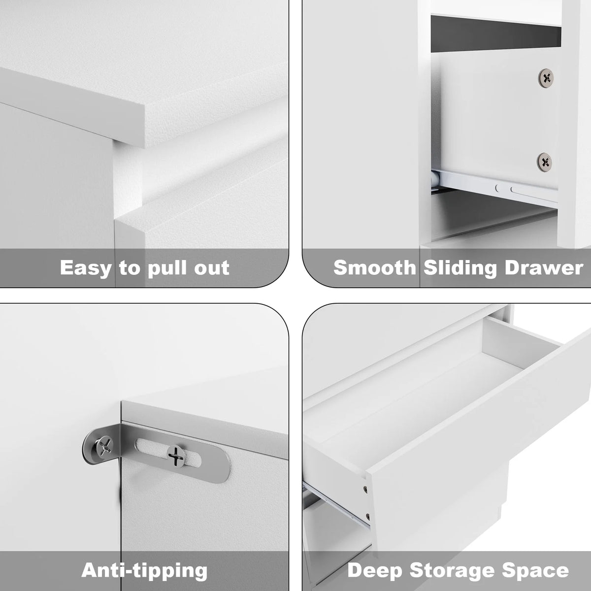 Hommpa Dresser for Bedroom, 48"H White Dresser for Closet, 5 Drawers Tall Wooden Modern Storage Chests of Drawers for Women,