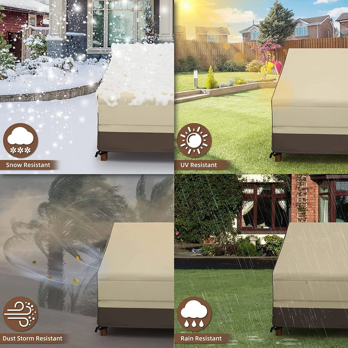 Waterproof Outdoor Couch Cover, 600D Heavy Duty 3-Seater Patio Sofa Cover, 80-Inch Patio Furniture Covers with Large Air Vent