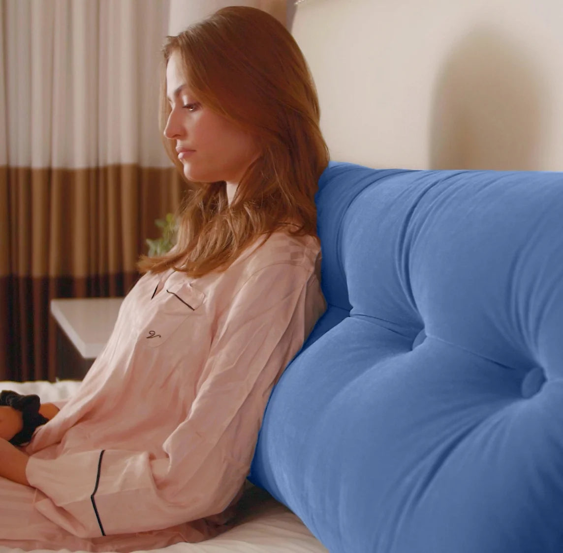Peachwell Triangular Reading Bed Rest Pillow Large Bolster Cushion Headboard Backrest Wedge Pillow with Two Detachable Roll P