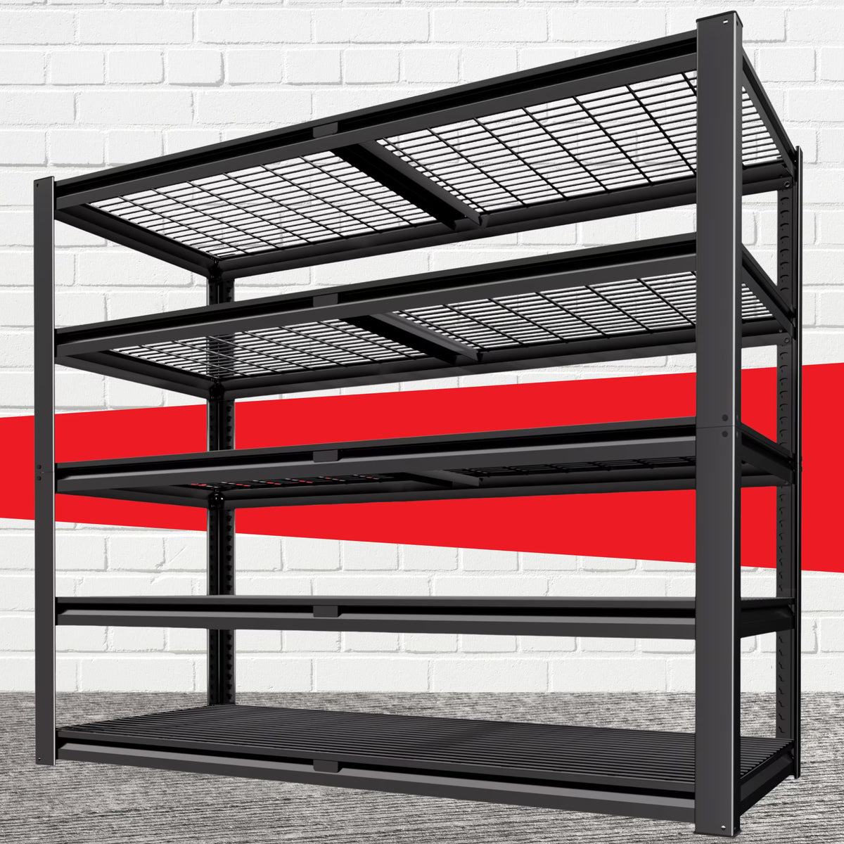 Prilinex 2500LBS Metal Storage Shelves Wire Shelving Unit Garage Storage Rack 47"W x 18"D x 72"H Heavy Duty Industrial Shelvi