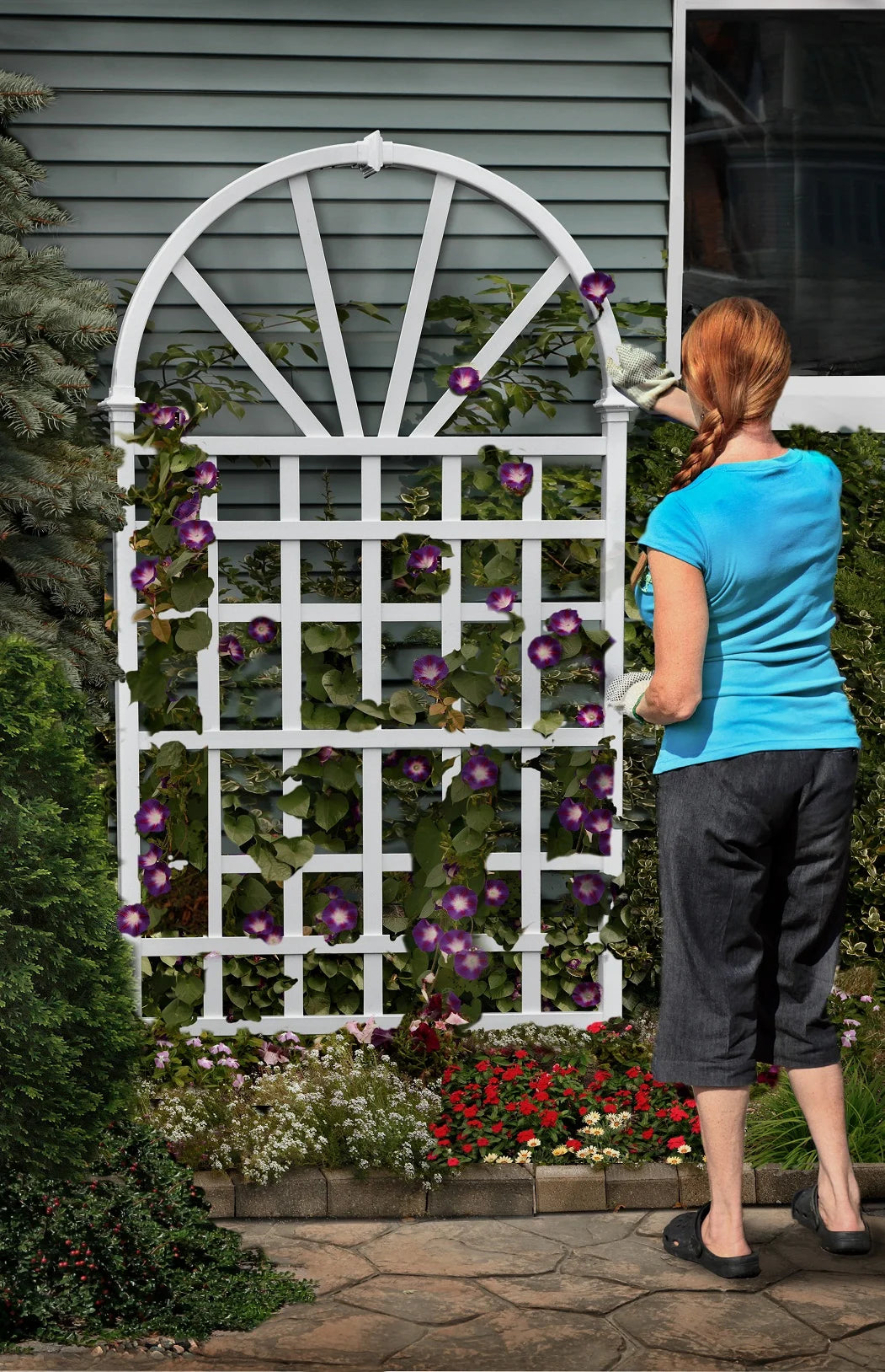 Vita 39"L x 77"H Athens Vinyl Trellis, White, VA68202